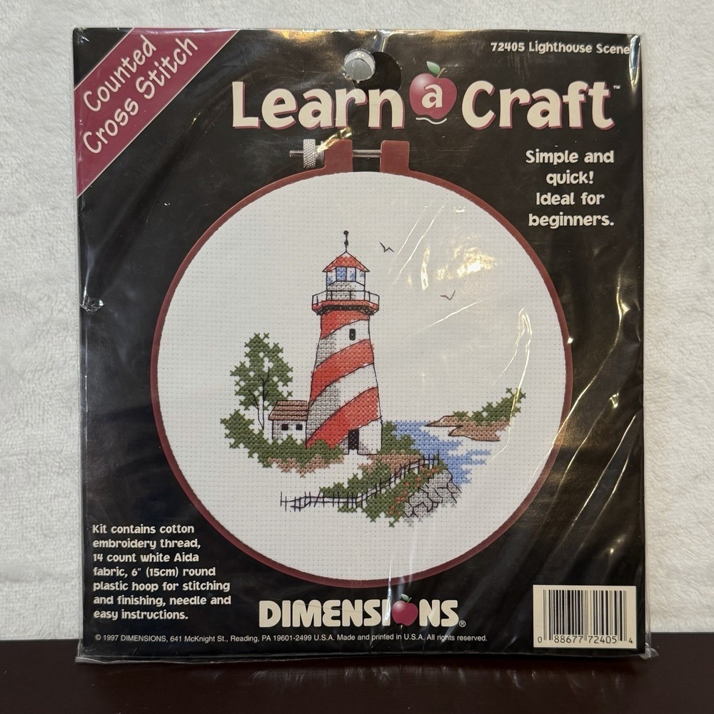 Vintage 1998 Lighthouse Dimensions Counted Cross Stitch Kit #72405 New Sealed